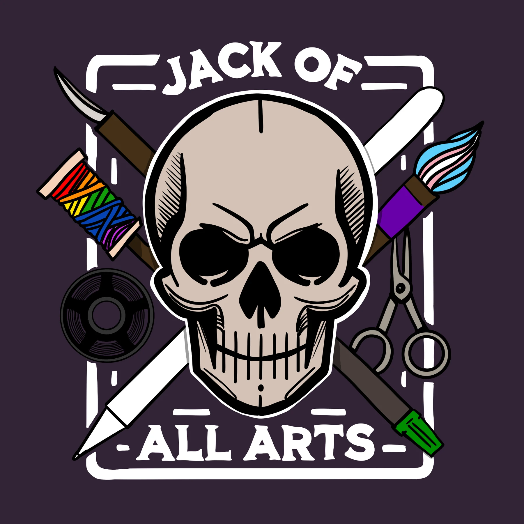 Jack of All Arts skull logo