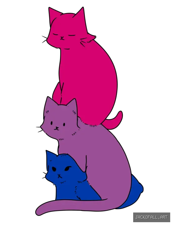 3 Stacked Cats - Bisexual