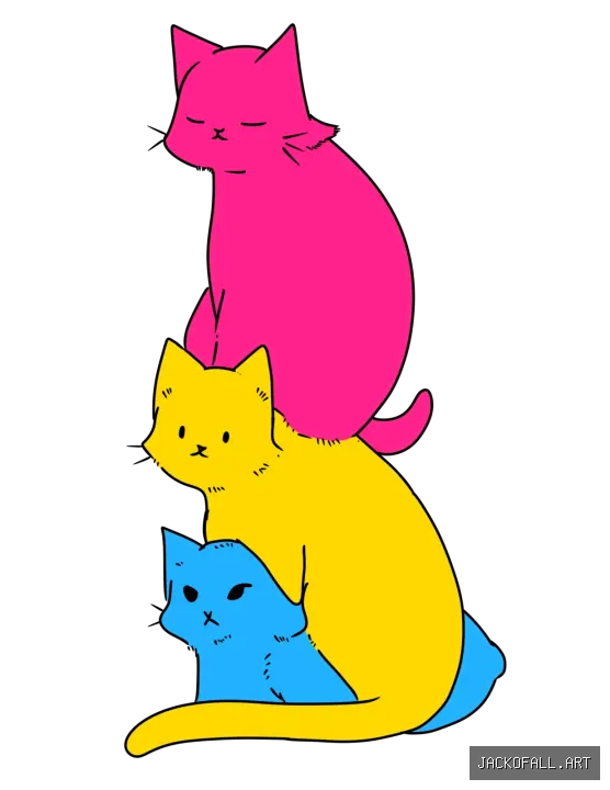 3 Stacked Cats - Pansexual